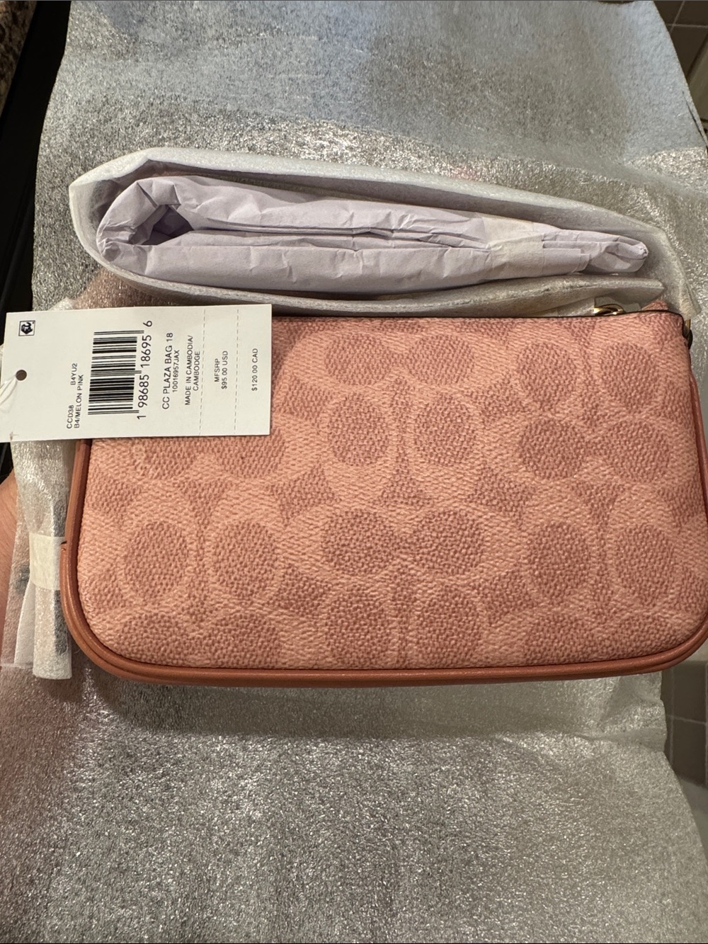 Coach Signature Plaza bag 18 melon – pink NWT